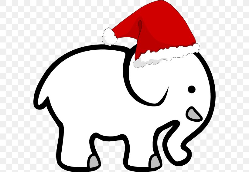 Santa Claus White Elephant Gift Exchange White Elephant Sale, PNG, 600x567px, Santa Claus, Area, Artwork, Black And White, Carnivoran Download Free