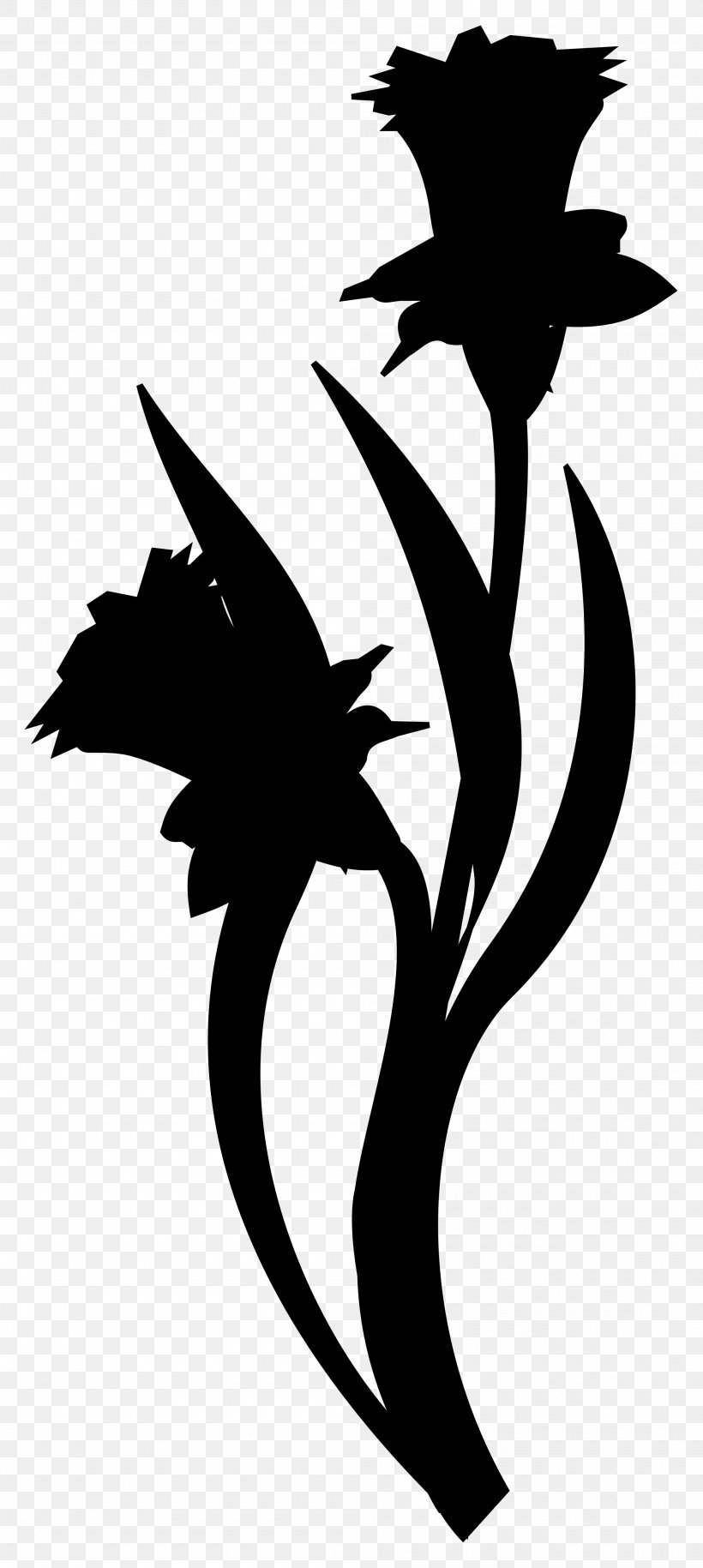Illustration Clip Art Character Silhouette Flower, PNG, 2000x4462px, Character, Blackandwhite, Branching, Fiction, Flower Download Free