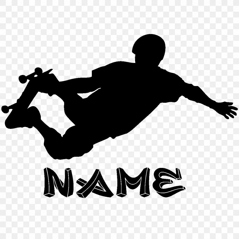 Skateboarding Wall Decal Ice Skating Roller Skating, PNG, 1200x1200px, Skateboard, Art, Black And White, Brand, Decal Download Free