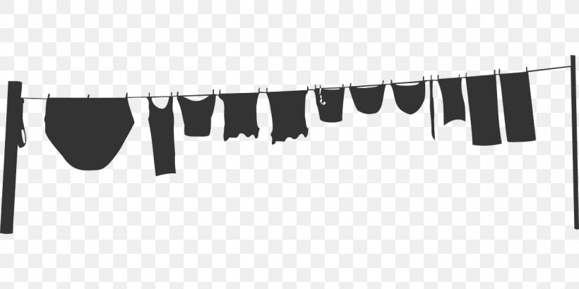 Clothes Line Clothing Clip Art, PNG, 1280x640px, Clothes Line, Black, Black And White, Brand, Clothes Hanger Download Free