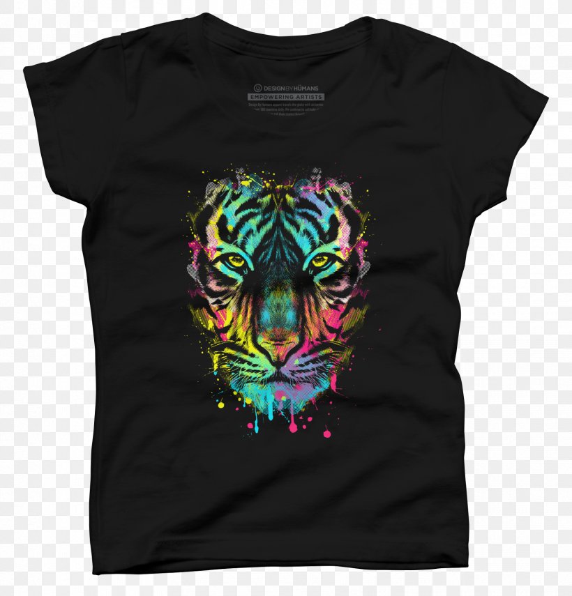 T-shirt Tiger Sleeve Fashion Pantherinae, PNG, 1725x1800px, Watercolor, Cartoon, Flower, Frame, Heart Download Free