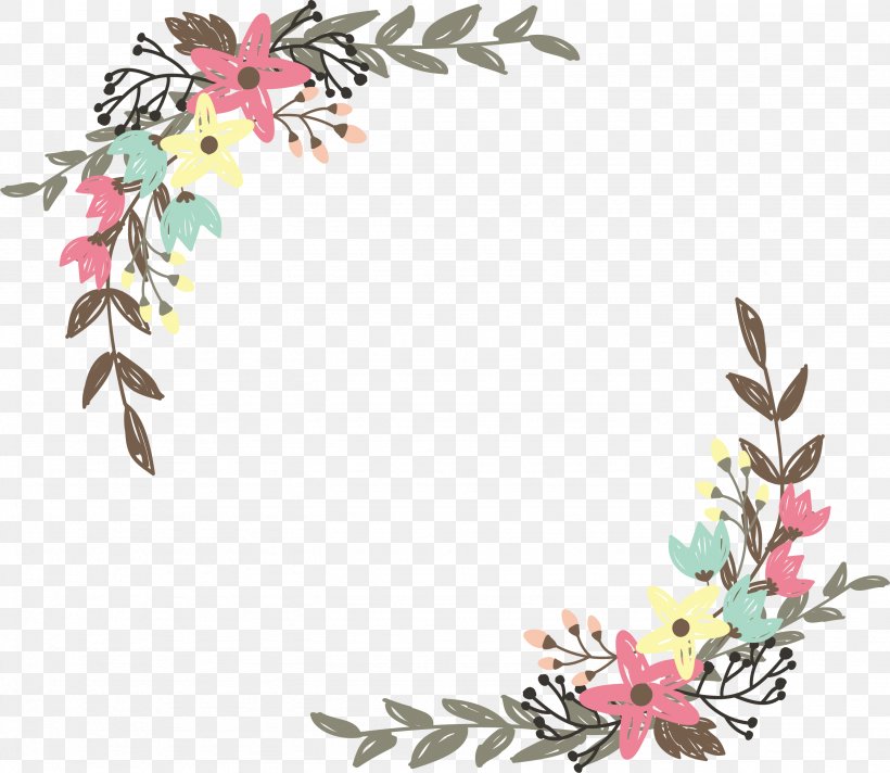 Border Flowers Wildflower Clip Art, PNG, 2764x2402px, Border Flowers, Branch, Flora, Floral Design, Flower Download Free