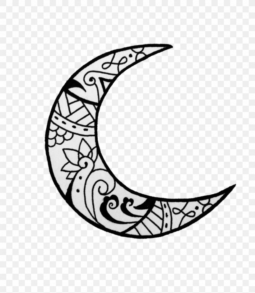 Moon Drawing Tattoo, PNG, 1024x1177px, Moon, Area, Art, Black And White, Crescent Download Free