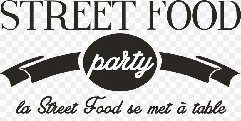 Street Food Restaurant Party Logo, PNG, 2146x1080px, Street Food, Black And White, Brand, Food, Logo Download Free