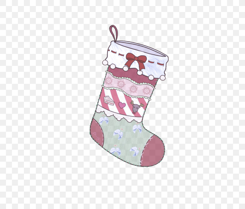 Christmas Stocking, PNG, 500x698px, Pink, Christmas Decoration, Christmas Stocking, Footwear, Interior Design Download Free