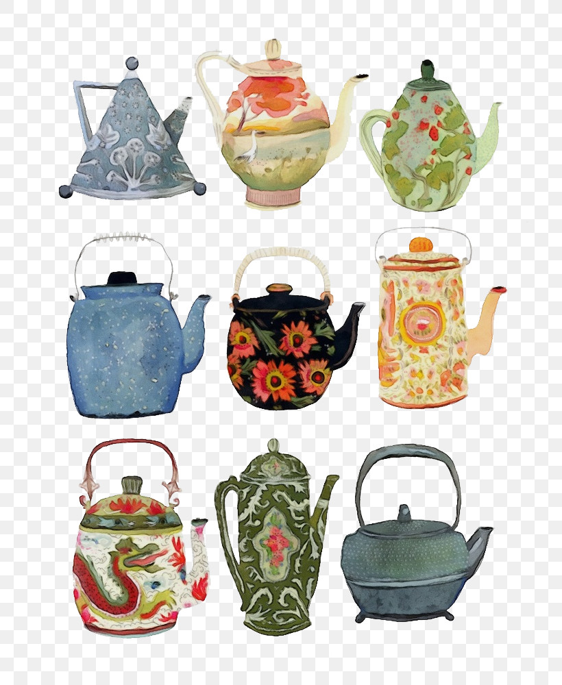 Kettle Teapot Kettle Porcelain Tennessee, PNG, 758x1000px, Watercolor, Appliance, Kettle, Paint, Porcelain Download Free