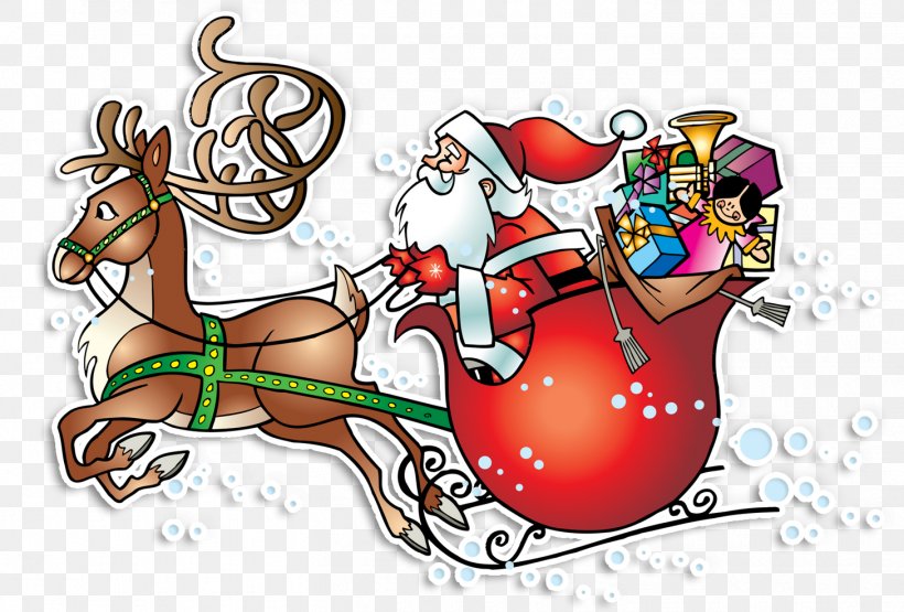 Reindeer Santa Claus Village Père Noël Christmas, PNG, 1457x987px, Reindeer, Advent, Art, Cartoon, Christmas Download Free