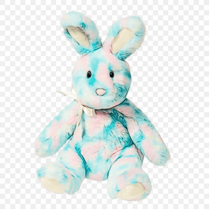 Easter Bunny Background, PNG, 1000x1000px, Rabbit, Animal Figure, Aqua, Aurora World, Blue Download Free