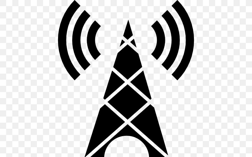 Telecommunications Tower Wi-Fi Cell Site Wireless, PNG, 512x512px, Telecommunications Tower, Black, Black And White, Cell Site, Mobile Phones Download Free