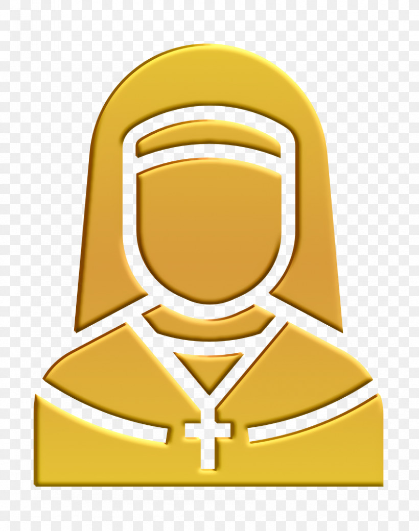 Nun Icon Jobs And Occupations Icon, PNG, 848x1076px, Nun Icon, Jobs And Occupations Icon, Logo, Symbol, Yellow Download Free