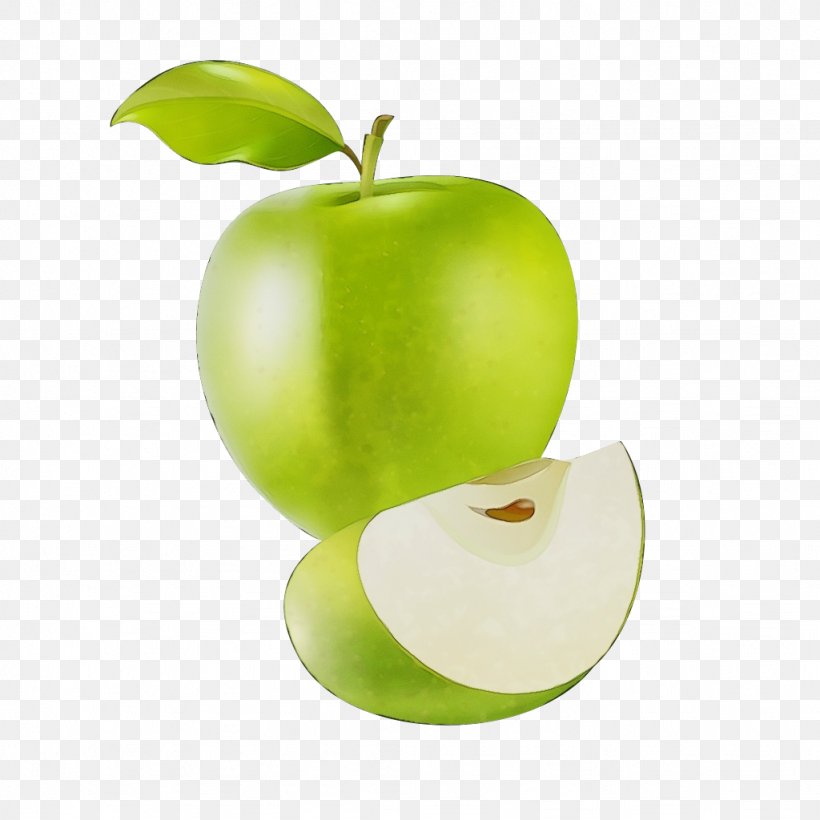 Granny Smith Green Fruit Apple Plant, PNG, 1024x1024px, Watercolor, Apple, Food, Fruit, Granny Smith Download Free