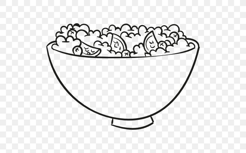 Popcorn Hors D'oeuvre Bowl Food Snack, PNG, 512x512px, Popcorn, Black And White, Bowl, Dessert, Drawing Download Free