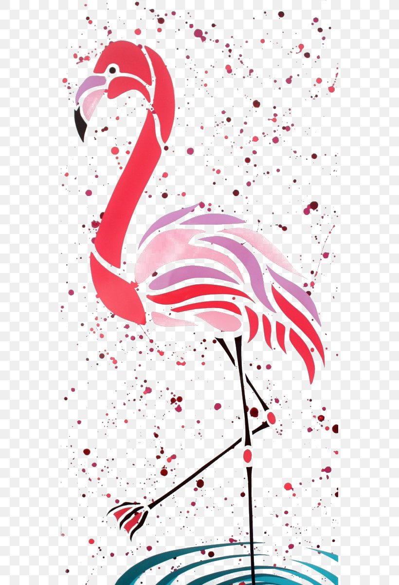 Flamingo Douchegordijn Watercolor Painting Drawing Curtain, PNG, 570x1200px, Flamingo, Advertising, Art, Beak, Bird Download Free