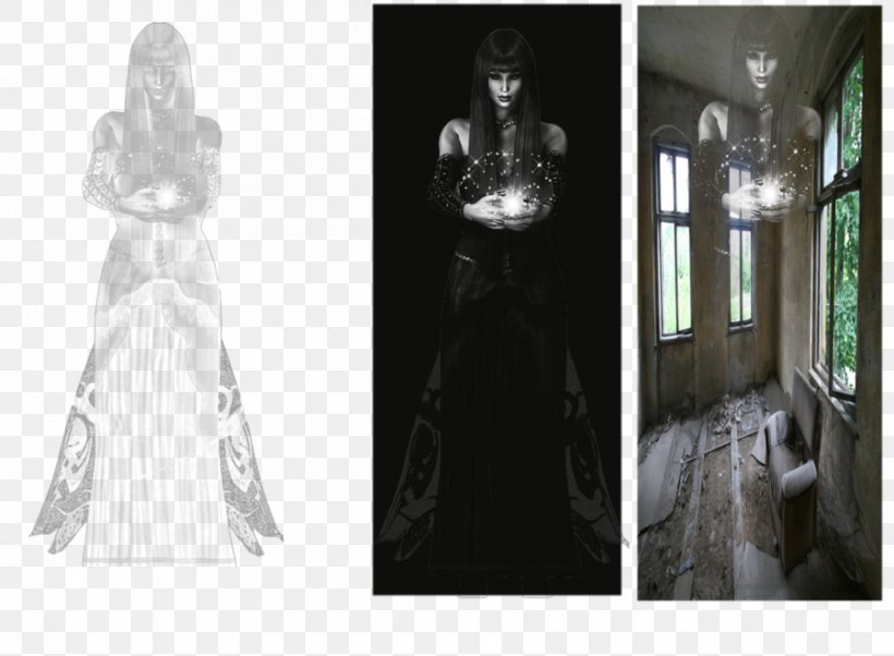Ghost Photography, PNG, 900x661px, Ghost, Black And White, Costume Design, Deviantart, Dress Download Free