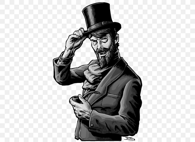 Gentleman In Top Hat Top Of The Morning To You Moustache Human Behavior, PNG, 434x599px, Gentleman In Top Hat, Art, Beard, Behavior, Black And White Download Free