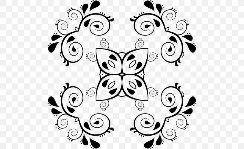 Paisley Line Art Clip Art, PNG, 500x500px, Paisley, Black, Black And White, Drawing, Flora Download Free
