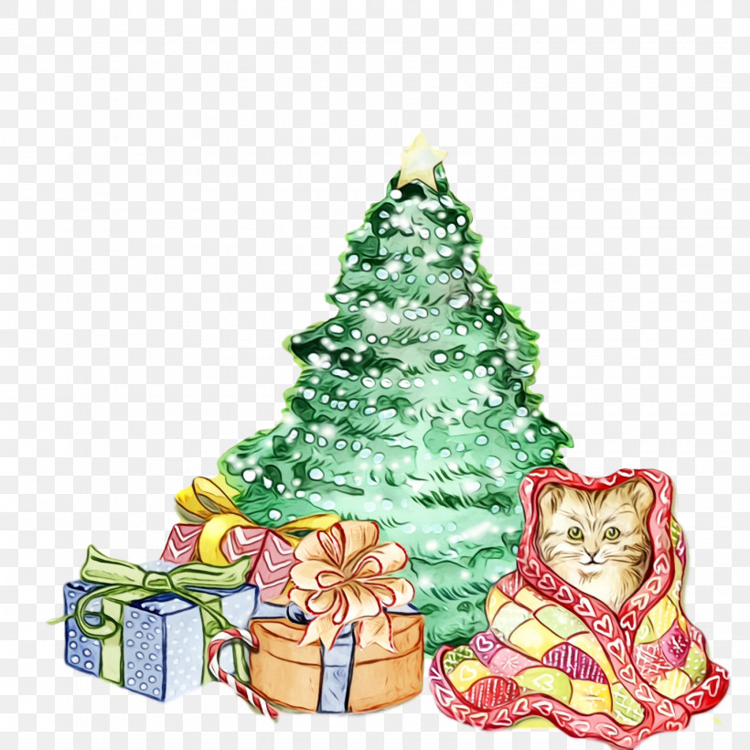 Christmas Tree, PNG, 1440x1440px, Watercolor, Character, Character Created By, Christmas Day, Christmas Ornament Download Free