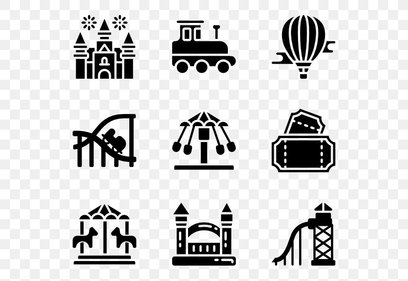 Amusement Park Clip Art, PNG, 600x564px, Amusement Park, Area, Black, Black And White, Brand Download Free