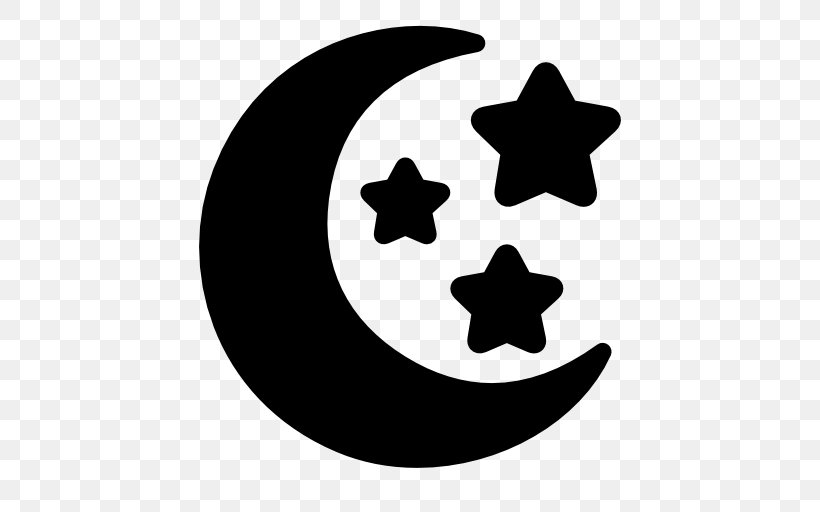 Moon Star And Crescent Symbol, PNG, 512x512px, Moon, Black And White, Crescent, Lunar Phase, Monochrome Photography Download Free
