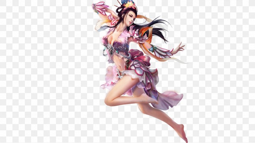 Fantasy Character Woman Video Game Art, PNG, 1366x768px, Watercolor, Cartoon, Flower, Frame, Heart Download Free