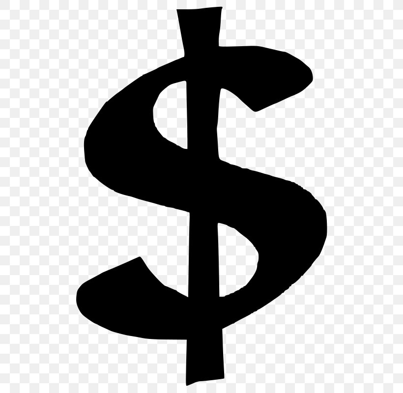 Dollar Sign United States Dollar Currency Symbol Clip Art, PNG, 800x800px, Dollar Sign, Australian Dollar, Black And White, Currency, Currency Symbol Download Free
