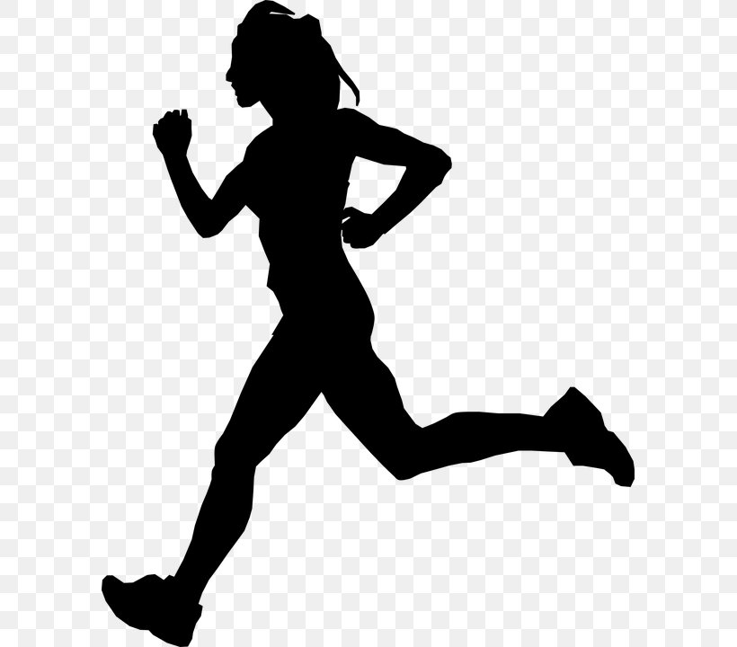Silhouette Running Clip Art, PNG, 593x720px, Silhouette, Arm, Black, Black And White, Drawing Download Free