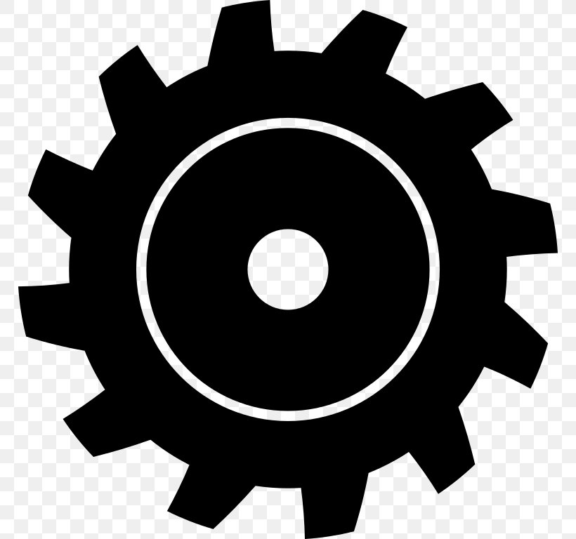 Gear Shape Clip Art, PNG, 768x768px, Gear, Black And White, Black Gear, Drawing, Hardware Accessory Download Free