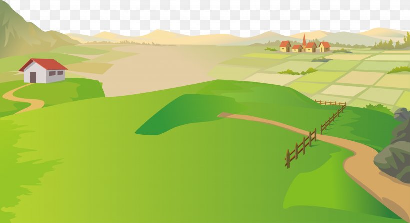 Natural Landscape Cartoon Nature, PNG, 3432x1874px, Landscape, Agriculture, Art, Atmosphere Of Earth, Biome Download Free
