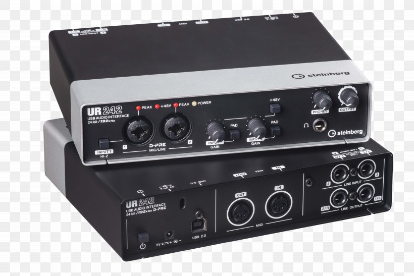 Microphone Steinberg Cubase Steinberg UR242 Audio Interface, PNG, 7360x4912px, Microphone, Audio, Audio Crossover, Audio Equipment, Audio Receiver Download Free