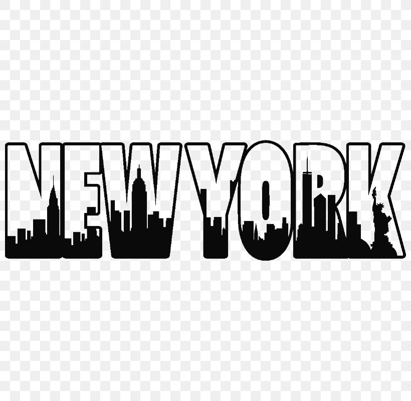 New York City Wall Decal Sticker, PNG, 800x800px, New York City, Black, Black And White, Brand, Building Download Free