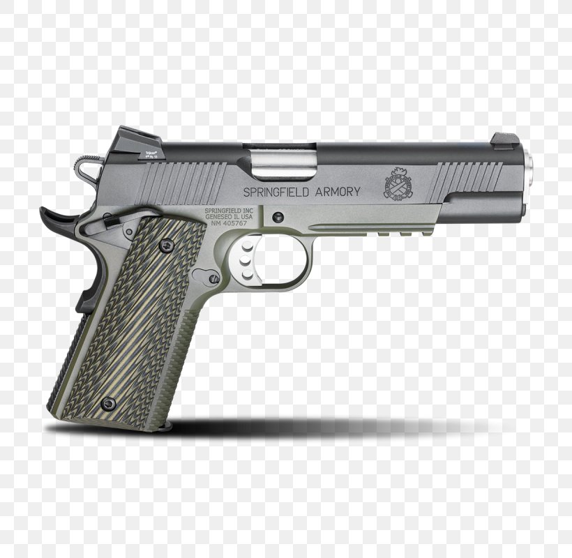 Springfield Armory M1911 Pistol .45 ACP Handgun, PNG, 800x800px, 10mm Auto, 45 Acp, 919mm Parabellum, Springfield Armory, Air Gun Download Free