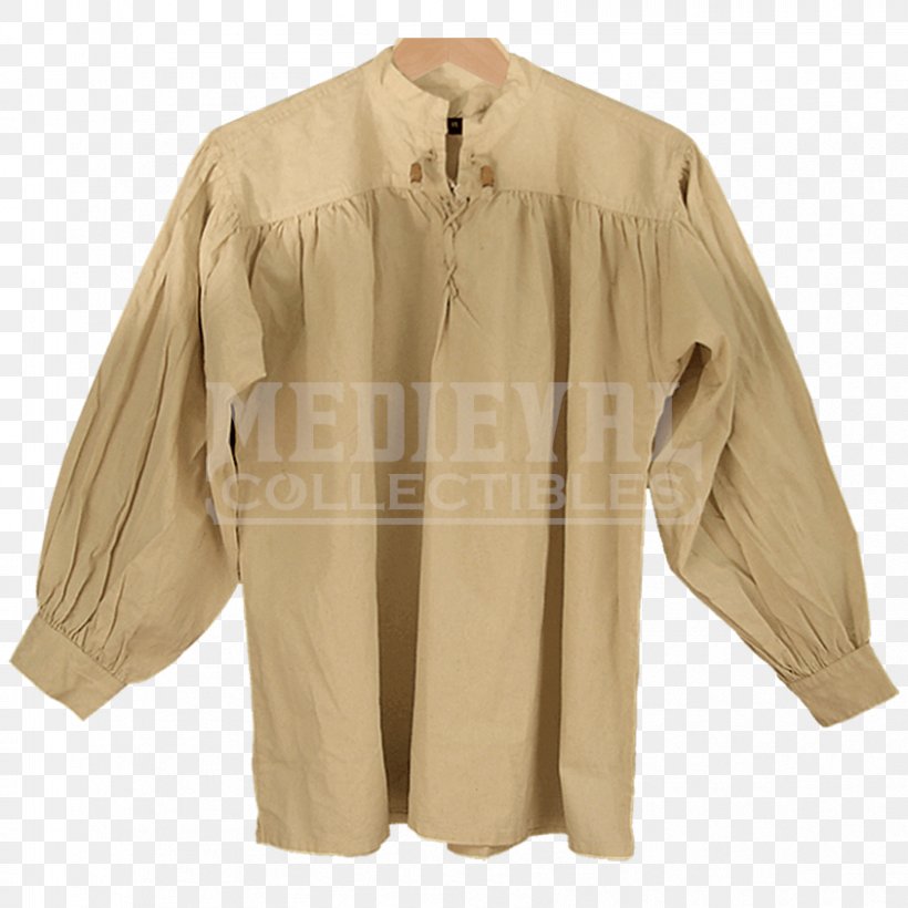 T-shirt Sleeve Middle Ages Blouse, PNG, 843x843px, Tshirt, Beige, Blouse, Button, Clothing Download Free