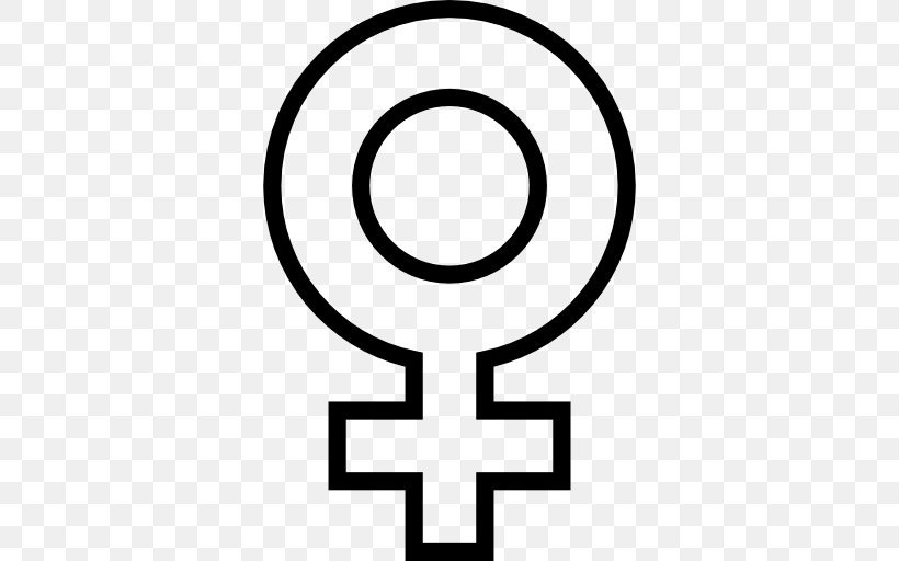 Gender Symbol Female Feminism, PNG, 512x512px, Gender Symbol, Area, Black And White, Emoji, Female Download Free