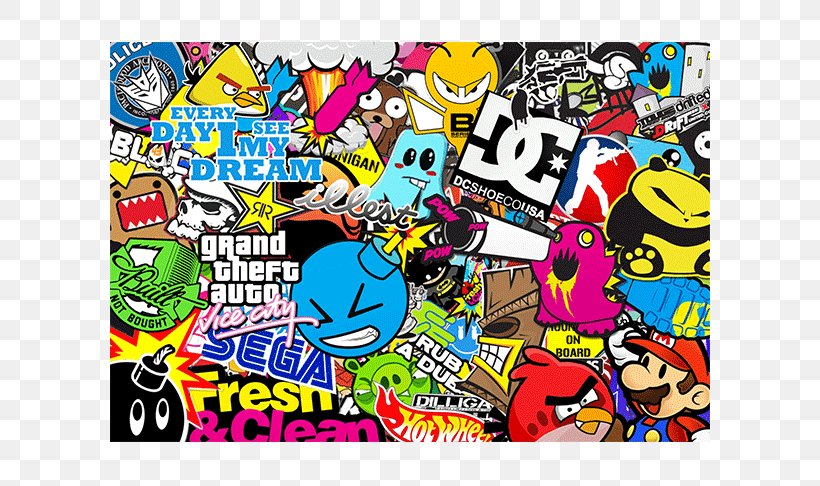 Sticker Bomb Sticker Art Desktop Wallpaper, PNG, 650x486px, Sticker Bomb, Adhesive, Advertising, Art, Bomb Download Free