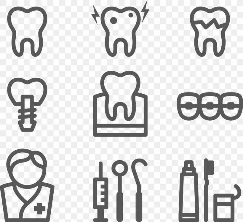 Dentistry Icon, PNG, 1626x1486px, Dentistry, Area, Black And White, Brand, Crown Download Free