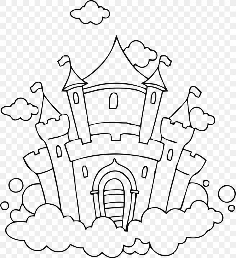 Black And White Drawing Castle Clip Art, PNG, 1002x1094px, Black And White, Area, Artwork, Black, Castle Download Free