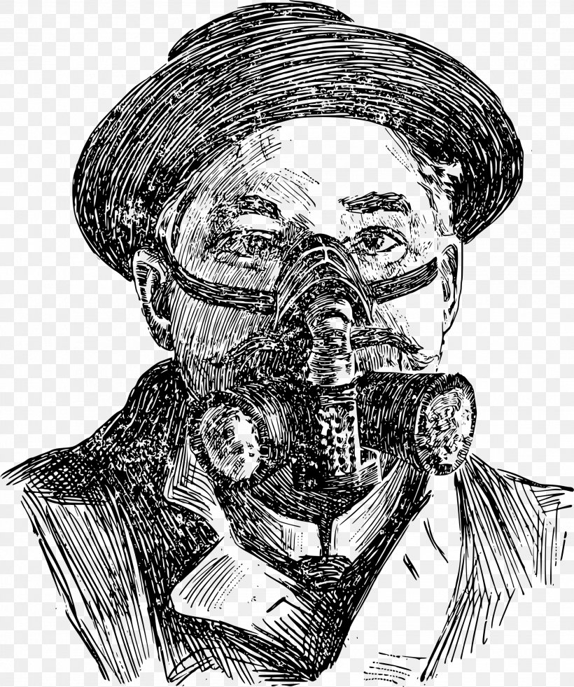 Gas Mask Top Clip Art, PNG, 2006x2400px, Gas Mask, Art, Black And White, Carnival, Clothing Download Free