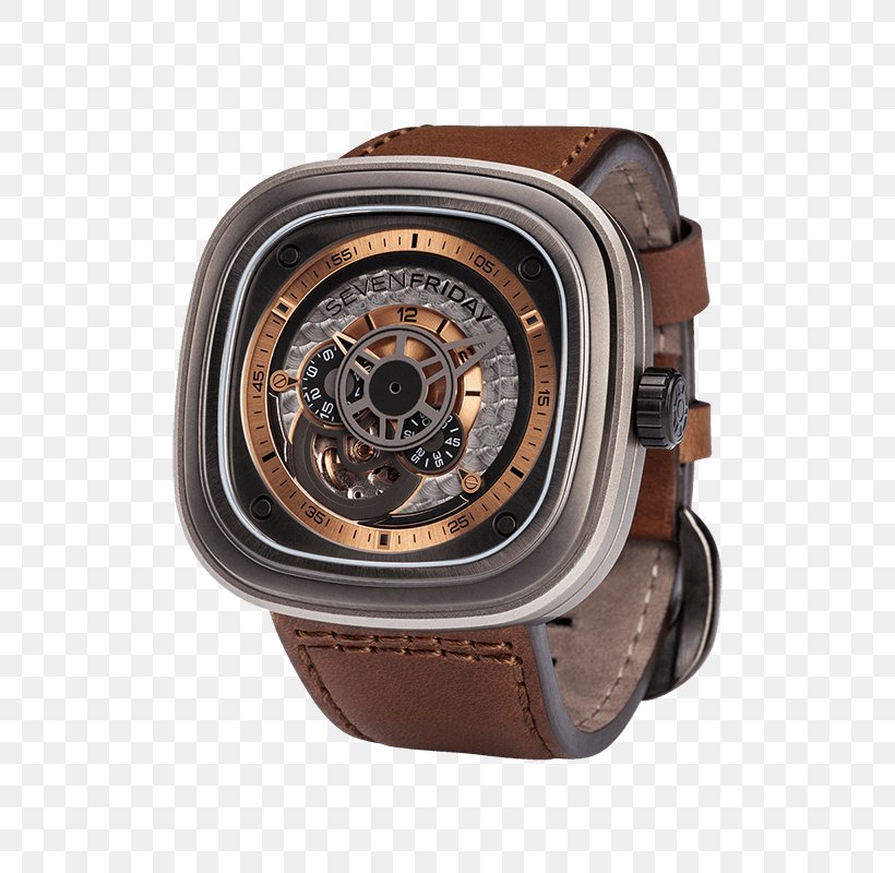 SevenFriday Watch Industrial Revolution Dial Jewellery, PNG, 800x800px, Sevenfriday, Automatic Watch, Brand, Brown, Buckle Download Free