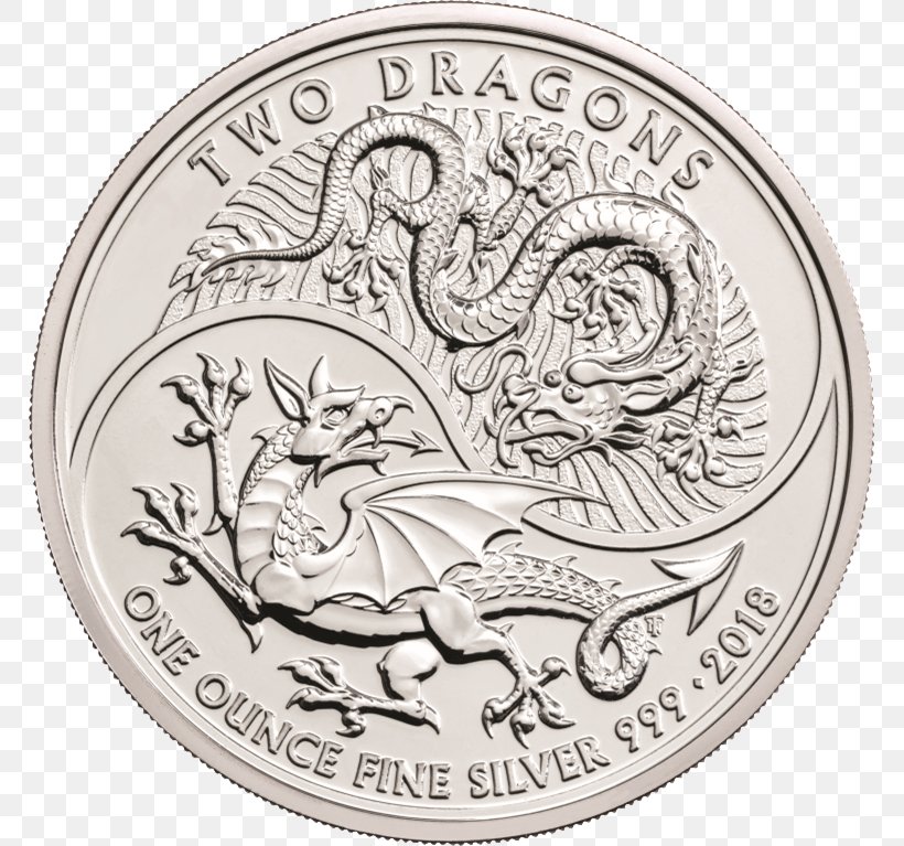 Royal Mint Bullion Coin Silver Coin Chinese Dragon, PNG, 768x767px, Royal Mint, Bullion, Bullion Coin, Chinese Dragon, Coin Download Free