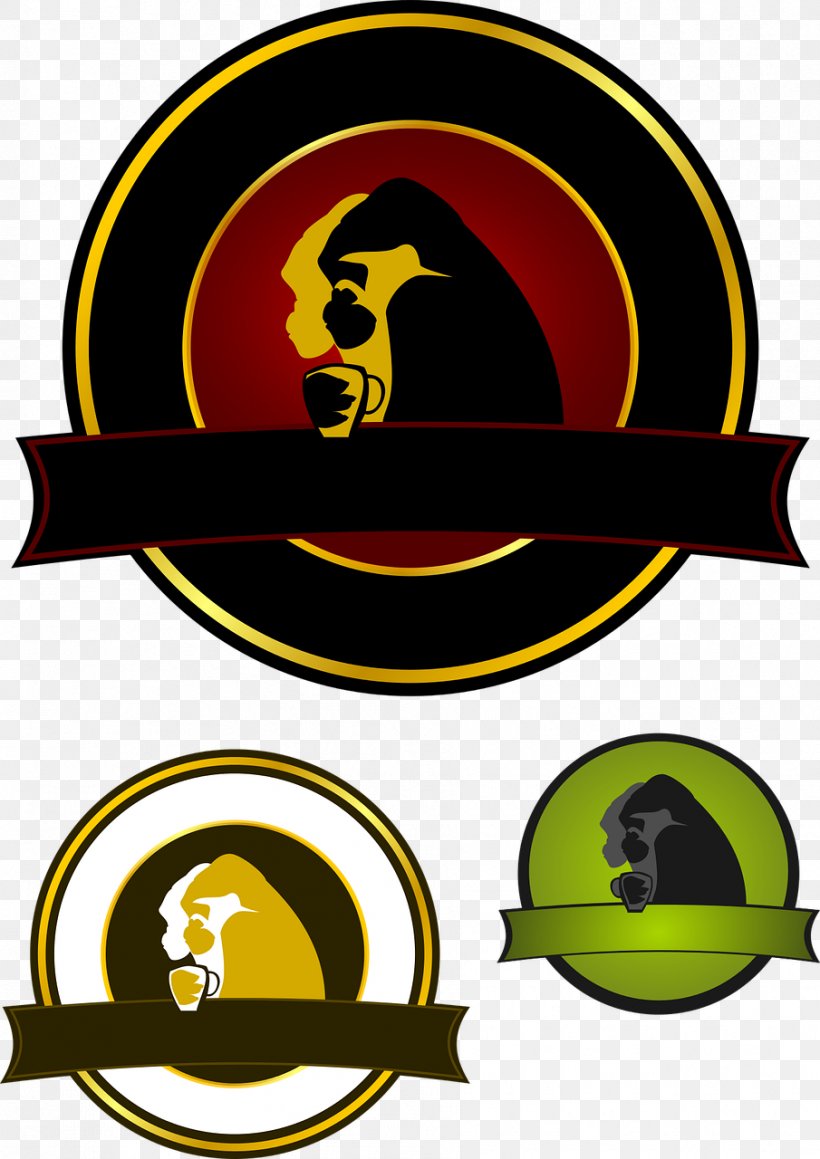 Western Lowland Gorilla Primate Logo, PNG, 905x1280px, Western Lowland Gorilla, Artwork, Badge, Gorilla, Hat Download Free