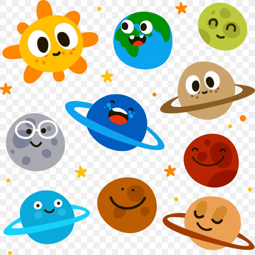 Planet Solar System Cartoon Illustration, PNG, 2244x2245px, Planet, Cartoon, Earth Mass, Emoticon, Mercury Download Free