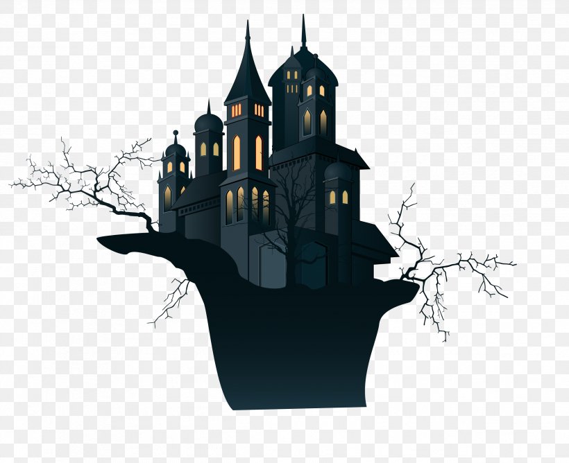 Vector Black Creative Branches On The Castle Castle, PNG, 2529x2063px, Computer Graphics, Building, Haunted House, Infographic, Poster Download Free