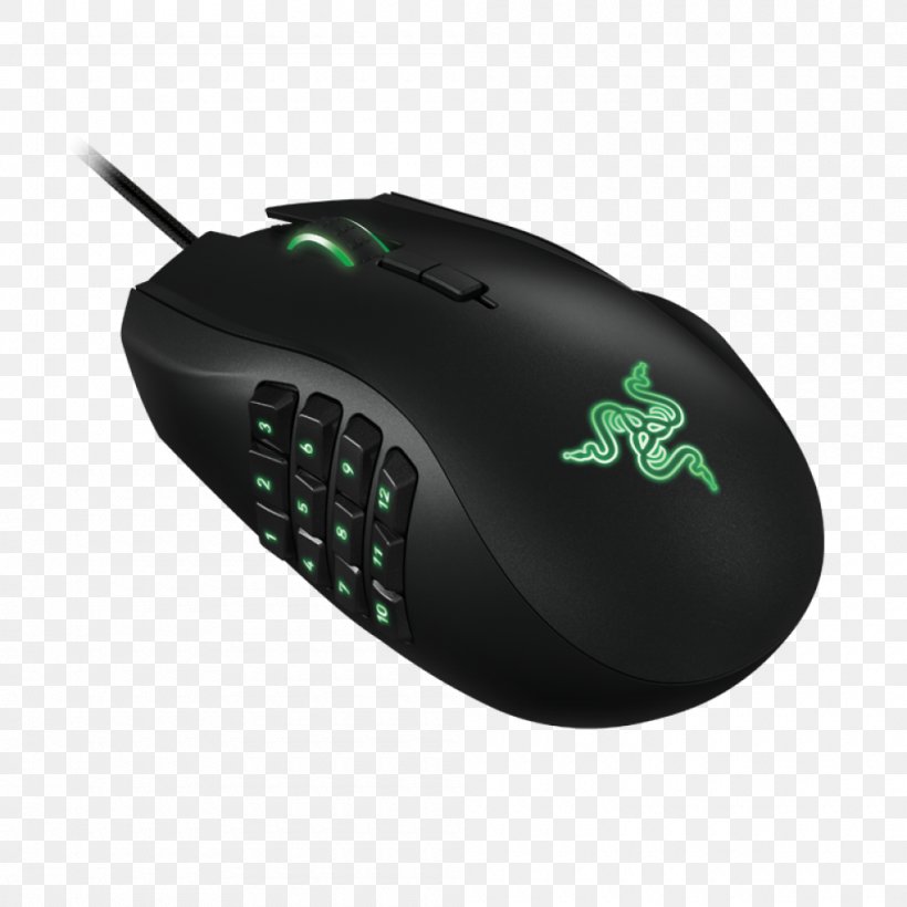 Computer Mouse Razer Naga Massively Multiplayer Online Game Razer Inc. Video Game, PNG, 1000x1000px, Computer Mouse, Button, Computer, Computer Component, Dots Per Inch Download Free