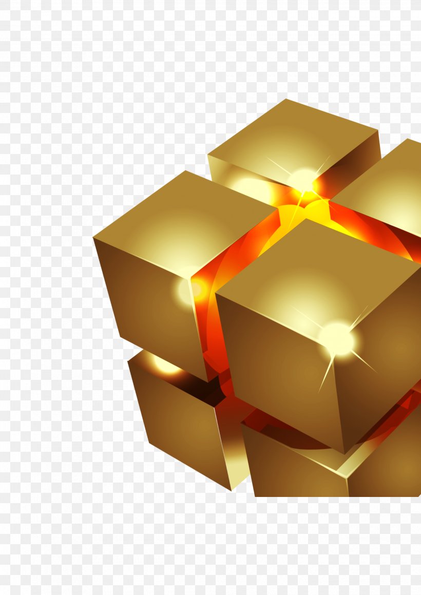 Cube Three-dimensional Space, PNG, 2480x3508px, Cube, Computer Graphics, Geometry, Gold, Threedimensional Space Download Free