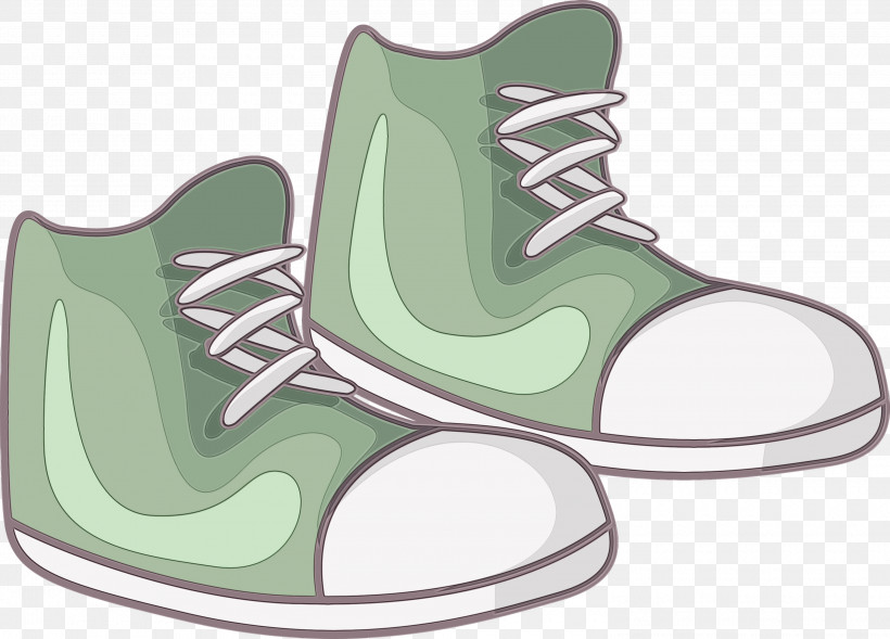 Green Pattern Shoe Walking, PNG, 3000x2155px, Watercolor, Green, Paint, Shoe, Walking Download Free