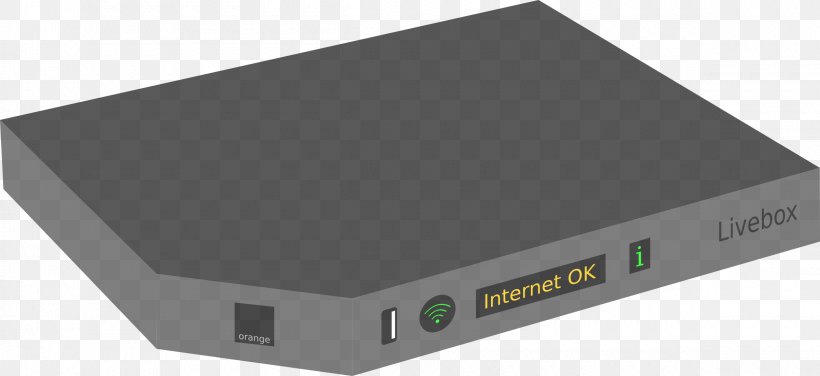 Orange Livebox Modem Router Clip Art, PNG, 2400x1102px, Orange Livebox, Computer Network, Electronic Device, Electronics, Electronics Accessory Download Free