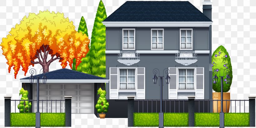 House Building Villa, PNG, 6000x3007px, House, Building, Cartoon, Cottage, Elevation Download Free