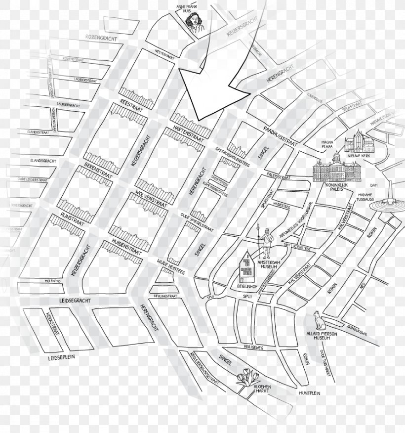 9 Little Streets Singel Leidseplein Dam Square Raadhuisstraat, PNG, 892x953px, Canals Of Amsterdam, Amsterdam, Area, Artwork, Black And White Download Free