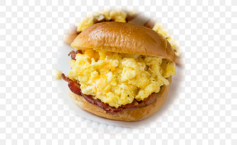 Breakfast Sandwich Hamburger Slider Scrambled Eggs, PNG, 500x500px, Breakfast Sandwich, American Food, Appetizer, Bacon, Bacon Egg And Cheese Sandwich Download Free