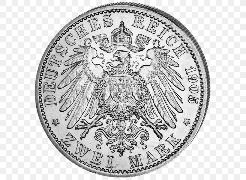 Kingdom Of Prussia German Empire Coin Saxe-Altenburg, PNG, 600x601px, Kingdom Of Prussia, Badge, Black And White, Coin, Currency Download Free